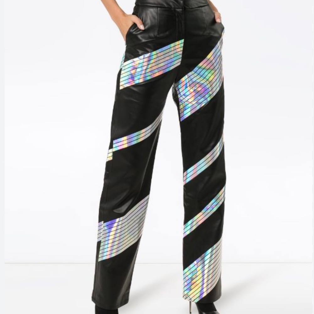 NWT Leather pants unique, European style.